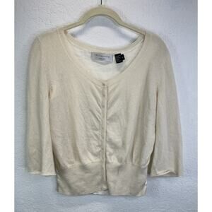 Charles Nolan New York Cream Cashmere/Silk Top, Size M, spring, soft, luxurious